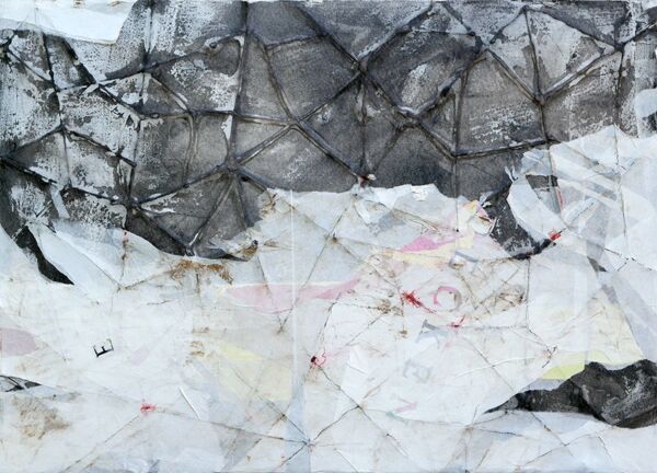 Network 3 / 2023 / Mixmedia auf Leinwand / 50 x 70 cm