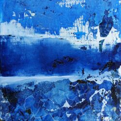 Blue and White / 2023 / Mixmedia auf Leinwand / 80 x 50 cm